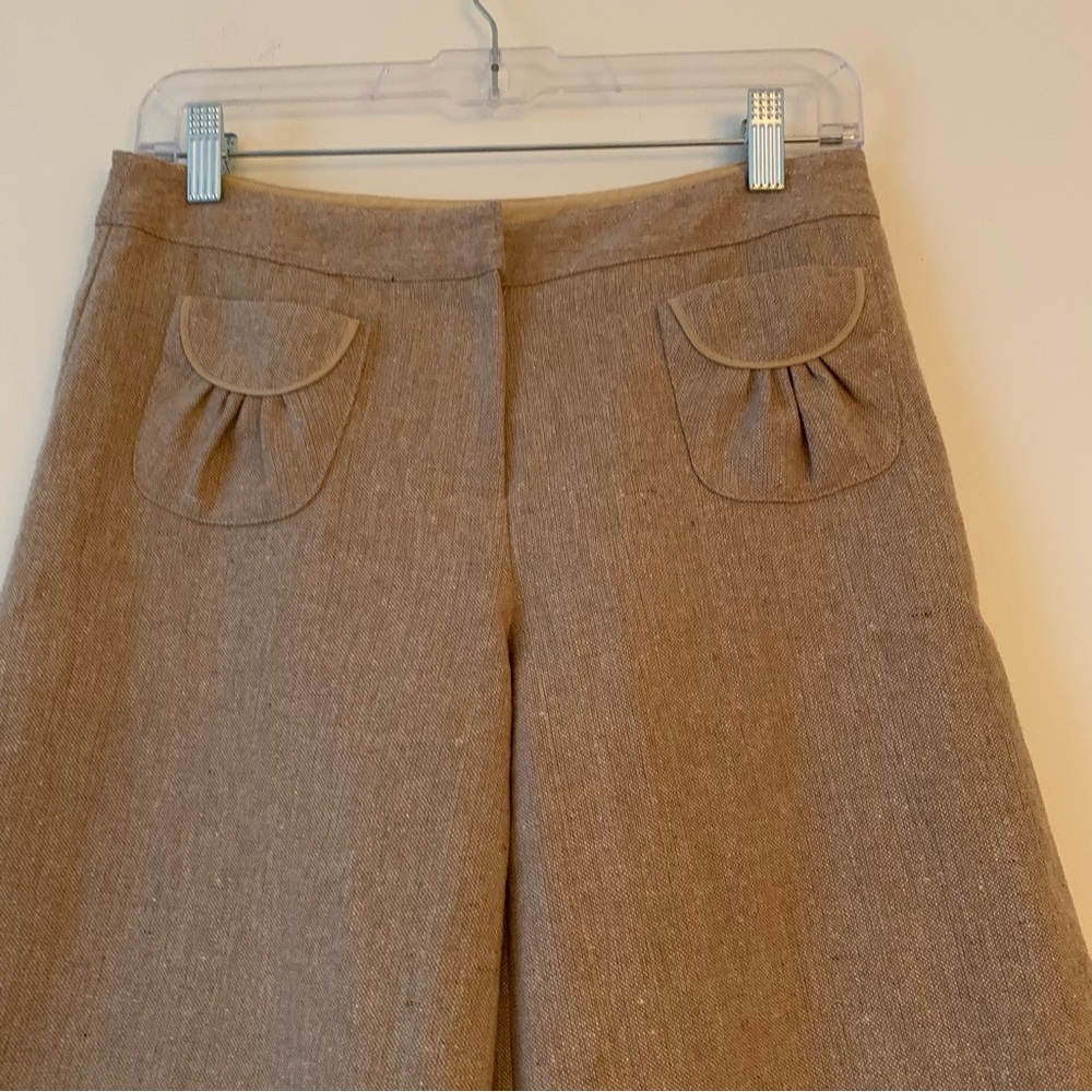 TABITHA. Tan Culotte with patch pockets. Wool ble… - image 2
